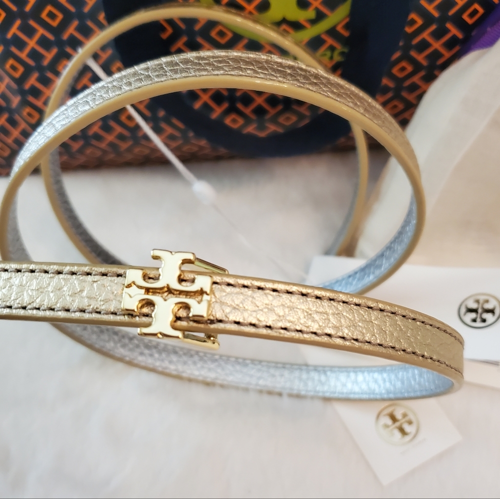 TORY BURCH ⭐️FIRM PRICE!⭐️ NEW! TORY BURCH Reversible Logo Waist Belt 1/2 - Picture 2 of 9